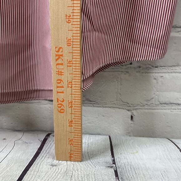BROOKS BROTHERS 346 Dress Shirt Men 17 4/5 White Red Striped Cotton Non Iron - Picture 3 of 8